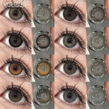 FUNSACHY Cosmetics Цветные контактные линзы 1 пара Коричневые цветные линзы Модные линзы Корейские линзы Grow Eye Большие линзы для глаз Серые контактные линзы PURPLE
