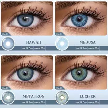 FUNSACHY контактные линзы синего цвета, 1 пара для глаз, корейские ежегодные красивые разноцветные линзы для глаз Pupilentes Colorcon