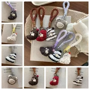 Fur Climbing Rope Pendant Soft Bear Keyring Fashion Socks Keychain Car Key Pendant Style 7
