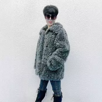 Fur fur integrated coat new fashion temperament trend winter women s warm curly top S [110-75 kg] слоновая кость