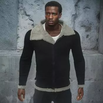 Fur Integrated Men s Jacket Thickened Fur Medium and Long Jacket S