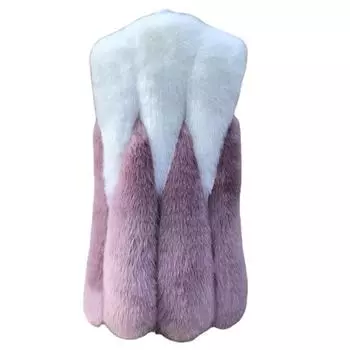 Fur jacket autumn and winter new imitation fox fur vest women s medium and long Korean version of casual warm jacket S
