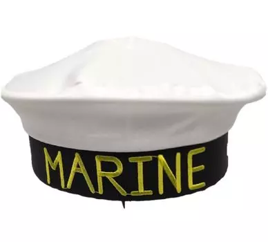 Фуражка моряка ВМС США Капитанская фуражка моряка Черная линия Кепка морской пехоты Белая самооборона Мужская женская белый