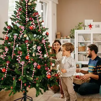 Furbeko 60 шт. конфетные трости рождественские украшения красные и белые подвесные украшения пластиковые верхушки для рождественской елки для домашнего офиса Cr