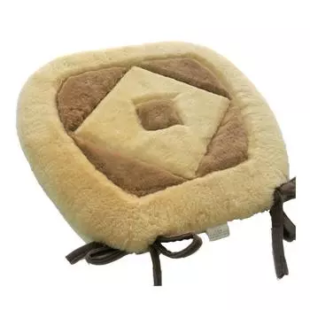 FURFURMOUTON Подушка из овчины в форме подковы с завязками, европейский дизайн, подушка для сиденья из овчины высокой плотности, кресло для гостиной, автомобиль, высокая-низкая бежевый