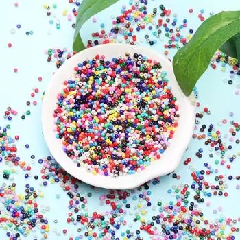 Фурнитура для ожерелья ручной работы 2 мм, бусины-разделители для изготовления около 4000 шт., мини-браслет, подвесные аксессуары, сделай сам, для изготовления ювелирных изделий, бисер, чешское стекло 4000PCS разноцветный