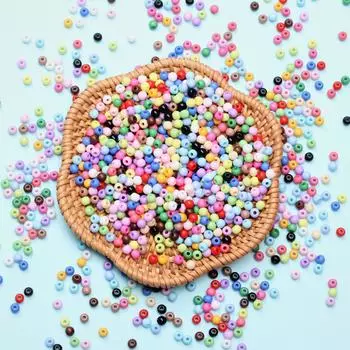 Фурнитура ручной работы DIY Модные ювелирные аксессуары Акриловые бусины свободные бусины 4 мм 1000 шт. 1000Pcs разноцветный