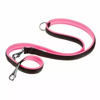 Furplast Made in Italy by ferplast ERGO FLUO MATIC leash 2 dogs Neon pink Dog leash Telescopic leash Walking goods Walking supplies Going out Walking
