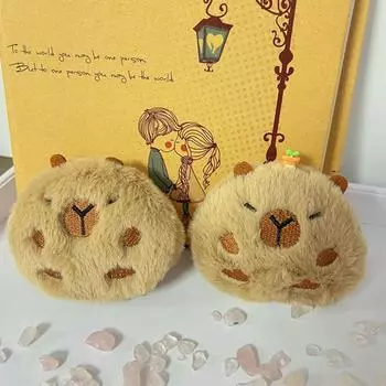 Furry Cell Phone Chain Brown Plush Pendants Name Sticker Car Pendant Bag Decoration styleB