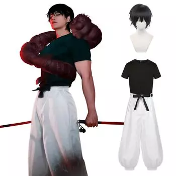 Фусигуро Дзинджи Косплей с Дзюдзюцу Кайсен Косплей Полный Взрослый Культурный Фусигуро Дзинджи Косплей Парик новый [Kamizuryoshin] Парик, Костюм, Набор, Костюм,