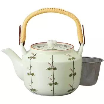 Futaba Square 6 Earthen Pot with Tea Commercial Pot Ale-net No. Basket, Utensil, Teapot, Use, Hotel, Inn,