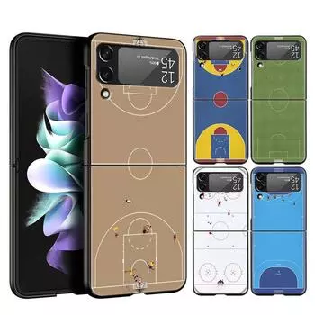 Футбол Баскетбол Теннис Спортивные Корты Чехол для телефона для Samsung Galaxy Z Flip 3 4 5 Чехол для Samsung Z Flip3 Flip4 Твердый чехол Samsung Z Flip 4