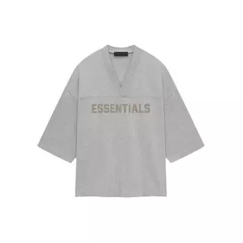 Футбольная футболка из тяжелого джерси Fear of God Essentials, легкая мужская футболка серого цвета Хизер 125SP244106F M