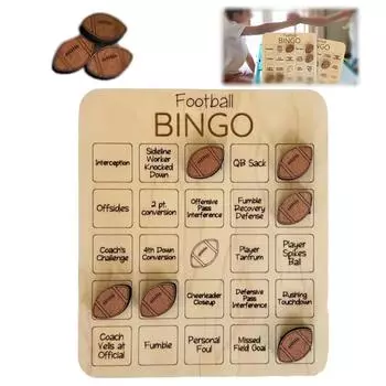Футбольная игра в бинго, деревянная футбольная игра, настольная игра в крестики-нолики, спортивная, карточная семейная игра, ночная деревянная игра, подарок для взрослых и семейное развлечение One Size