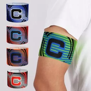Футбольная капитанская повязка на руку, регулируемая эластичная нейлоновая лента для юношей и взрослых игроков в футбол чёрный