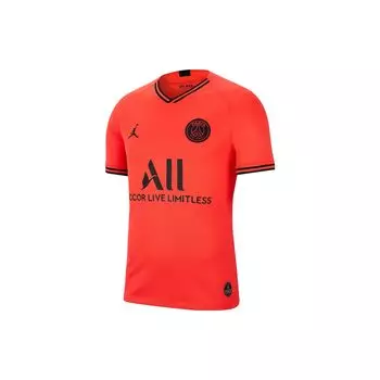 Футбольная майка Jordan PSG Collaboration с v-образным вырезом, буквами и цифрами, с коротким рукавом, версия для болельщиков, сезон 2019-20, мужские топы оранжевого цвета DB2598-613 XXXL