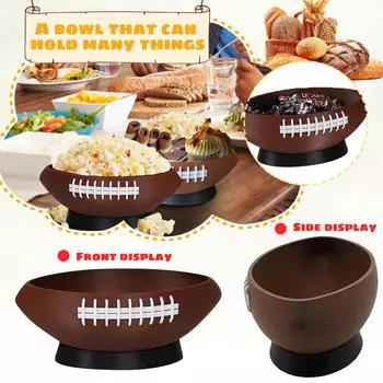 Футбольная миска для закусок Тарелки для футбольной вечеринки Футбольные сервировочные миски Подносы для начо Мороженое для вечеринки в честь футбольного матча One Size