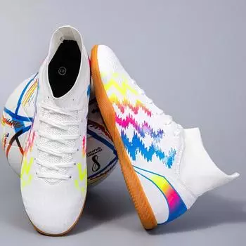 Футбольная обувь для детей к ЧМ, мужские и женские кеды на плоской подошве напрямую от производителя Футбольная обувь для футзала 35 белый