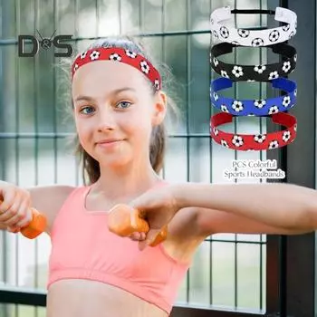 Футбольная повязка на голову, нескользящая спортивная повязка для волос для футбола, баскетбола, футбола, эластичная повязка на голову для девочек, для занятий спортом на открытом воздухе светло-синий