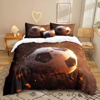 Футбольная серия 3D цифровая печать комплект постельного белья из трех предметов простыня пододеяльник 90 * 200 two-piece set