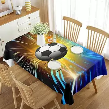 Футбольная скатерть с 3d футбольным узором, прямоугольное покрытие для стола, кухонный журнальный столик, декор для столовой, подарок для любителя футбола 40x70cm 15x27inch