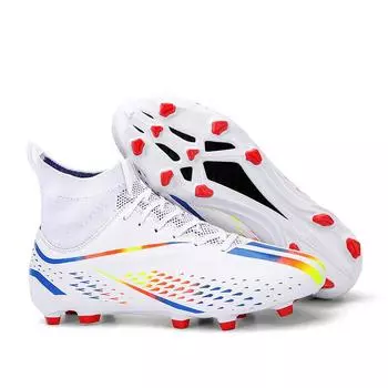 Футбольная спортивная обувь для активного отдыха Футбольные бутсы Обувь мужская мода Высокий щиколотки Повседневная PU A3 Резина 42 синий