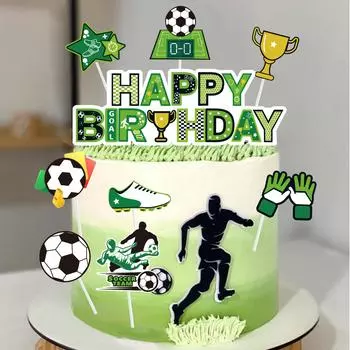 Футбольная тематическая вечеринка кекс украшение на день рождения украшение на торт флаг для детей украшение на день рождения мальчика праздничные атрибуты