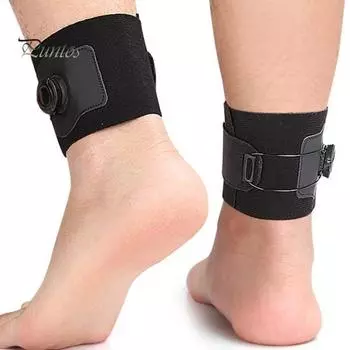 Футбольная защита голени с ручкой, регулируемая компрессионная поддержка голеностопа, футбольная повязка на голень, фиксированный ремень для бега, баскетбола чёрный