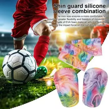 Футбольная защита голени с силиконовыми рукавами, мини-футбольная защита голени для мужчин, женщин, подростков, взрослых зелёный