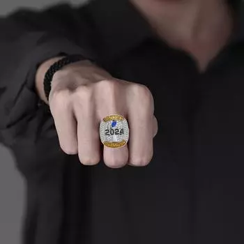 Футбольное чемпионское кольцо с двойным покрытием из кубического циркония, ожерелье, браслет, кулон, трофей победителя футбольной лиги, наградное кольцо 11