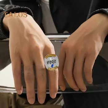 Футбольное чемпионское кольцо с двойным покрытием из кубического циркония, ожерелье, браслет, кулон, трофей победителя футбольной лиги, наградное кольцо 9