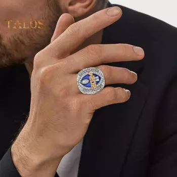 Футбольное чемпионское кольцо с двойным покрытием из кубического циркония, ожерелье, браслет, кулон, трофей победителя футбольной лиги, наградное кольцо 14cm A