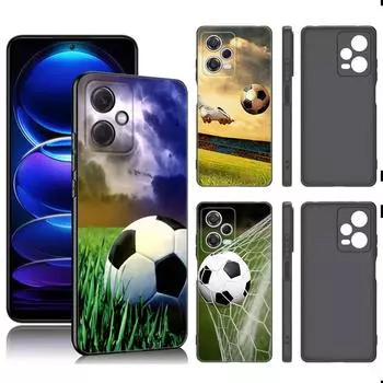 Футбольное поле черный силиконовый чехол для телефона Xiaomi Redmi Note 9 10 11 11S 11T 12 13 Pro 5G Plus 9S 10S 12S Redmi Note 10S