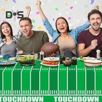 Футбольное поле Регби одноразовая скатерть без запаха термостойкая яркая спортивная тематическая вечеринка по случаю дня рождения украшение на стол зелёный