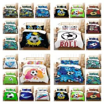 Футбольное постельное белье, костюм, 3D рулонный принт, покрывало, домашнее постельное белье, модное полиэстеровое одеяло, наборы пододеяльников UK Single 135x200cm