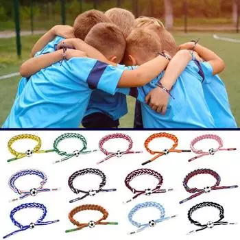 Футбольные браслеты Регулируемый браслет с подвесками Игроки команды Браслеты на шнурке дружбы Браслет футбольного болельщика для девочек и мальчиков Сувениры для спортивных вечеринок