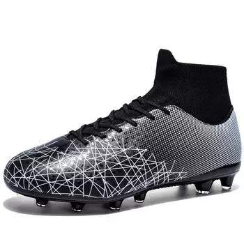 Футбольные бутсы 30-47 Мужские высокие носки Футбольные бутсы Молодежная спортивная обувь Футбольные тренировочные кроссовки Художественный макияж Газон Детские футбольные бутсы 30 белый