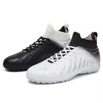 Футбольные бутсы 31-48 Мужские футбольные бутсы с короткими ногтями TF Искусственный газон Профессиональные молодежные футбольные бутсы большого размера Детские футбольные бутсы 31 белый