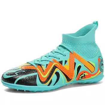 Футбольные бутсы 31–48. Мужские высокие носки, футбольные бутсы TF Broken Nails. Молодежная спортивная обувь. Футбольные тренировочные кроссовки. Футбольные бутсы для мальчиков. 31 белый