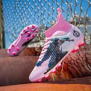 Футбольные бутсы большого размера с высоким верхом, длинные ногти, новые студенческие кроссовки, сломанные ногти, искусственный газон, спортивная обувь для мужчин и женщин 33