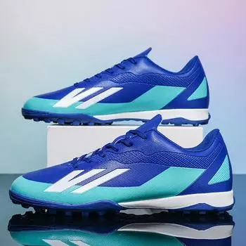 Футбольные бутсы для детей и взрослых большого размера с низким верхом и шипами, противоскользящие, профессиональные тренировочные футбольные бутсы 36 оранжевый/флуоресцентный желтый