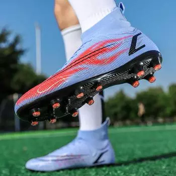 Футбольные бутсы для детей и взрослых, длинные, короткие, высокие, большого размера, удобные, дышащие, мягкие, амортизирующие, мужские и женские, тренировочные кроссовки, новые 32