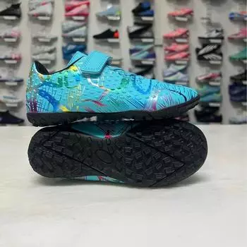 Футбольные бутсы для детей начальной школы. Обувь для мальчиков и девочек со сломанными ногтями. Кроссовки для тренировок по игре в футбол на липучке для школы с искусственным покрытием. 28