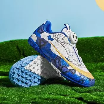 Футбольные бутсы для мальчиков Shattered Nails Kids Training Knob Buckle для девочек, спортивные бутсы для начальной школы Button Twist Football Shoes 29