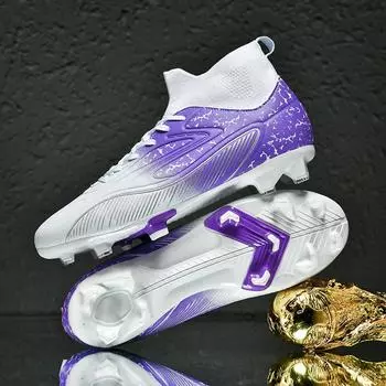 Футбольные бутсы для мужчин, студенты, подростки, искусственная трава, шипы, тренировочные 35 чёрный