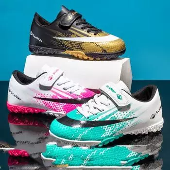 Футбольные бутсы для занятий спортом на открытом воздухе, тренировочные кроссовки мужские, дышащие 28 чёрный