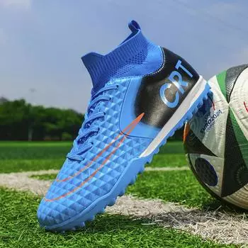 Футбольные бутсы Fashion Professional Society для мужчин, высокие, кожаные, легкие, TF/FG, бутсы для мини-футбола, детские, для детей 35