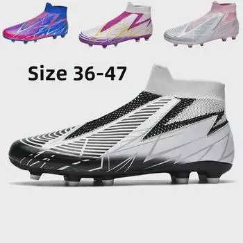 Футбольные бутсы FG Long Spike без шнурков — размеры 46 и 47 37 розовый