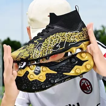 Футбольные бутсы «Год Дракона» для мужчин Сломанные ногти Длинные ногти AG Спортивная обувь для детей и подростков Тренировочная обувь для учеников начальной школы для мальчиков 33