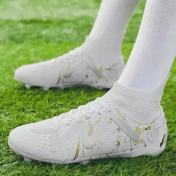 Футбольные бутсы из нескользящей кожи для мальчиков и девочек - тренировочные/соревновательные бутсы для молодежи и взрослых 36